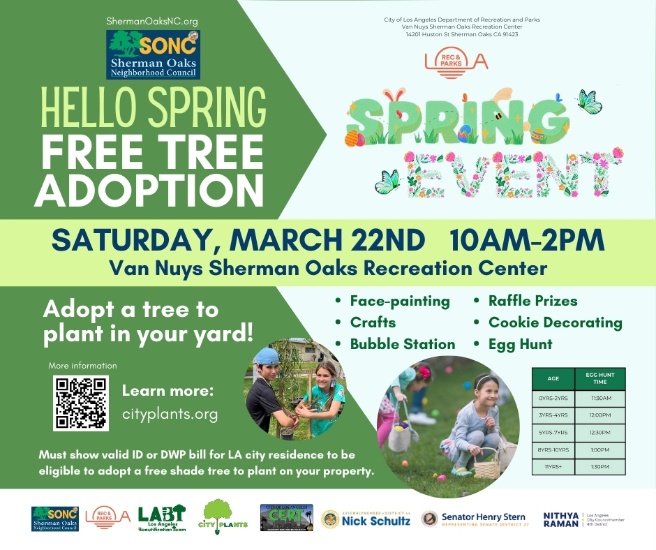 SONC Tree Adoption on March 22, 10am at VNSO Park